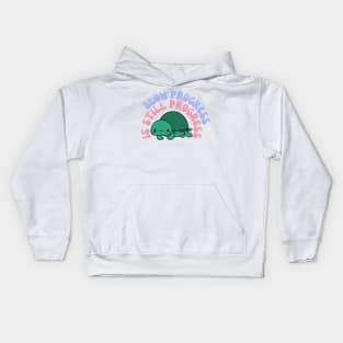 Slow Progress Is Still Progress Kawaii Turtle Kids Hoodie